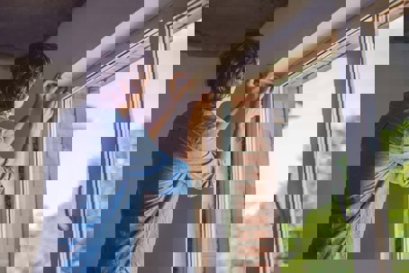 Man fixing the window